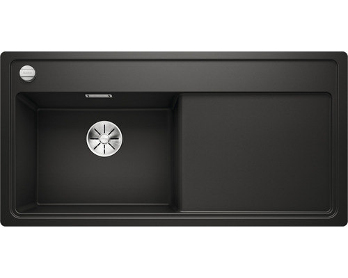 Zwarte gootsteen met afdruiprek