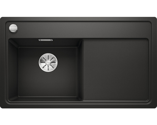 Zwarte gootsteen met afdruiprek