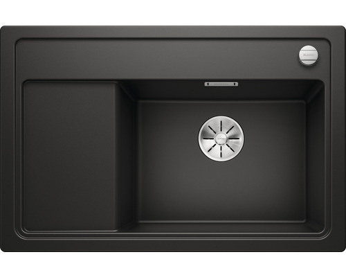 Zwarte gootsteen met afdruiprek