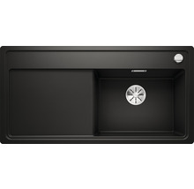 Zwarte gootsteen met afdruiprek