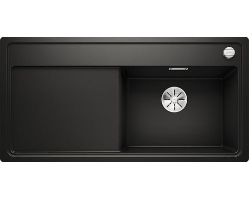 Zwarte gootsteen met afdruiprek