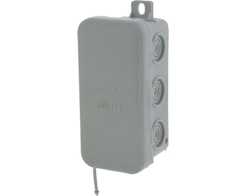 Grijze aftakdoos met deksel