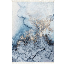 Tapijt met abstract patroon in verschillende blauwtinten