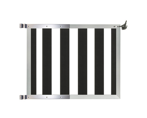 ELEPHANT Tuinpoort Design WPC FSC antraciet/aluminium incl. beslag 100x80 cm Veiligheidshek met streepmotief voor trappen en deuren
