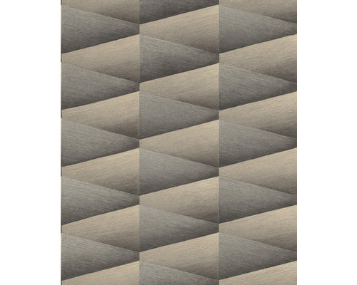 RASCH Vliesbehang 554670 Composition geometrisch zwart Houten panelen met geometrisch patroon voor wanddecoratie