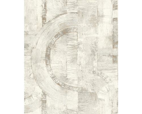 RASCH Vliesbehang 554748 Composition geometrisch wit Behang met geometrisch patroon en textuur