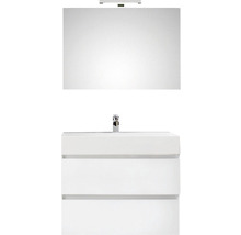 SUNLINE Badkamermeubelset Torino 81 cm incl. spiegel met LED-verlichting wit hoogglans-thumb-0