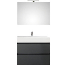 SUNLINE Badkamermeubelset Torino 81 cm incl. spiegel met LED-verlichting zwart mat-thumb-0