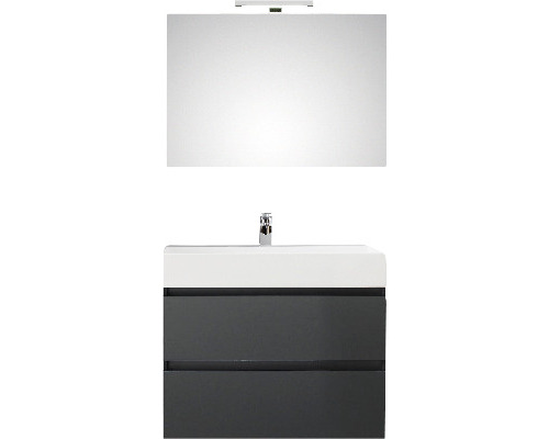 SUNLINE Badkamermeubelset Torino 81 cm incl. spiegel met LED-verlichting zwart mat-0