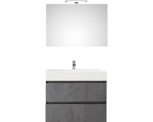 SUNLINE Badkamermeubelset Torino 81 cm incl. spiegel met LED-verlichting oxide donkergrijs