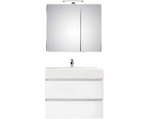 SUNLINE Badkamermeubelset Torino 82 cm incl. spiegel met LED-verlichting wit hoogglans-0