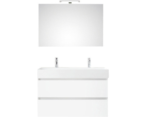 SUNLINE Badkamermeubelset Torino 102 cm incl. spiegel met LED-verlichting wit hoogglans
