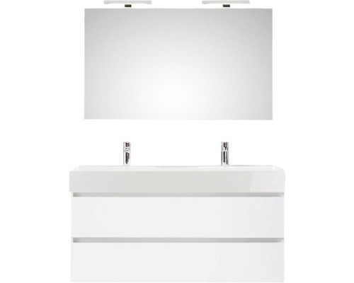 SUNLINE Badkamermeubelset Torino 122 cm incl. spiegel met LED-verlichting wit hoogglans