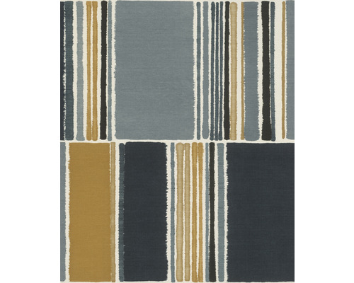 RASCH Vliesbehang 484441 Florentine III geometrisch blauw Textielbehang met blokstreepmotief