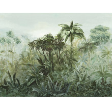 Illustratie van een tropische jungle met verschillende planten