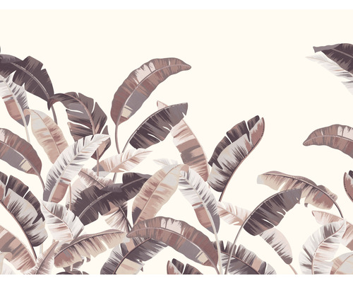 RASCH Fotobehang vlies 485936 Florentine III jungle rood 400x300 cm Illustratie van bananenbladeren als wanddecoratie