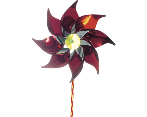 Windmolen met bloemvormige rotorbladen op een staaf