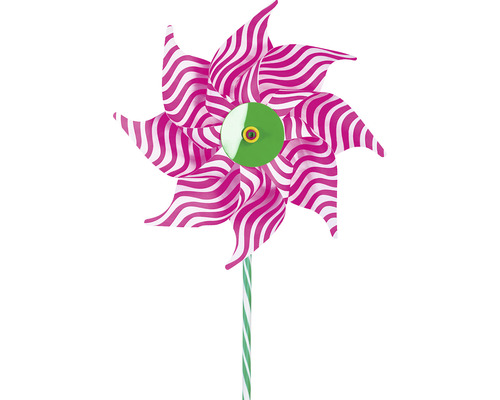 Windmolentje met roze-witte strepen en een groen middendeel