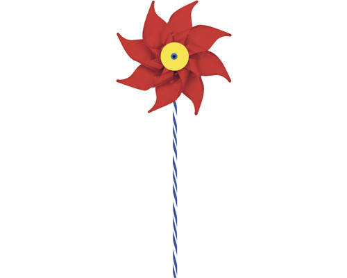 Rode windmolen met steel