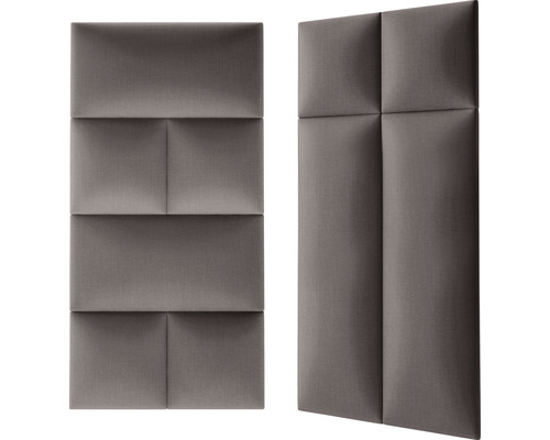 Twee geluidsabsorberende wandpanelen met geometrisch design.