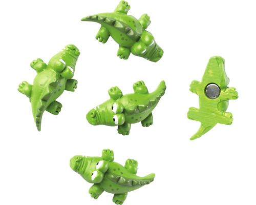 TRENDFORM Magneten krokodillen groen 5 stuks Decoratieve magneten in krokodildesign voor de koelkast