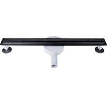 Douchegoot geborsteld met flens 80 cm mat zwart