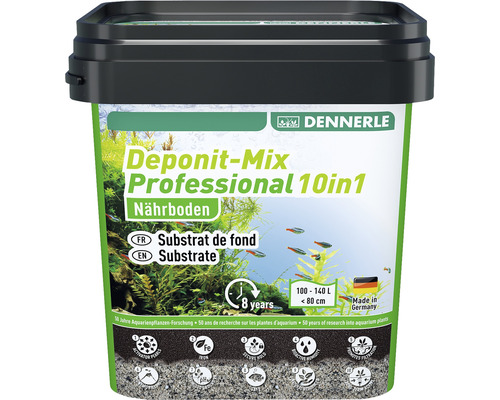 Dennerle Deponit-Mix Professional 10in1 voedingsbodem in emmer voor aquaria van 100 tot 140 liter tot 80 centimeter