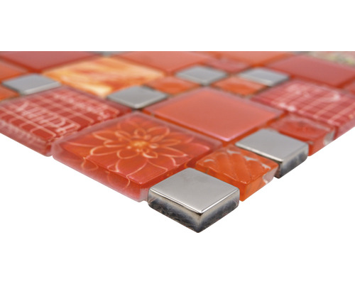 Mozaïektegel van glas en metaal