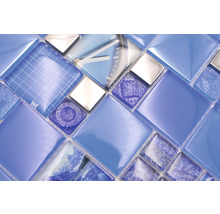 Mozaïektegel glas XCM MC549 zilver/blauw 29,8x29,8 cm-thumb-3