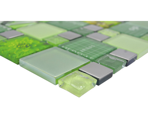 Mozaïektegel van glas en metaal