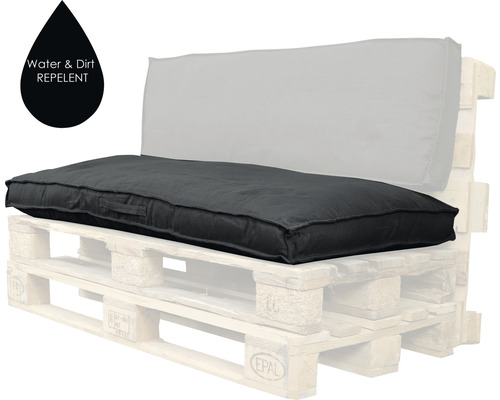 UNIQUE LIVING Loungekussen Luana water/vuilafstotend zwart 80x120 cm