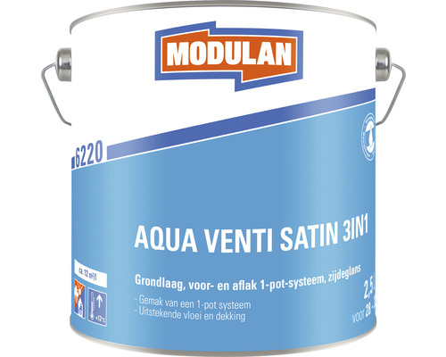 MODULAN Aqua Venti Satin 3in1 lakverf in 2,5 liter emmer