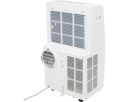 Mobiele airconditioner in wit, achteraanzicht