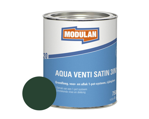 MODULAN 6220 Aqua Venti Satin 3-in-1 zijdeglans lak mosgroen RAL 6005 750 ml