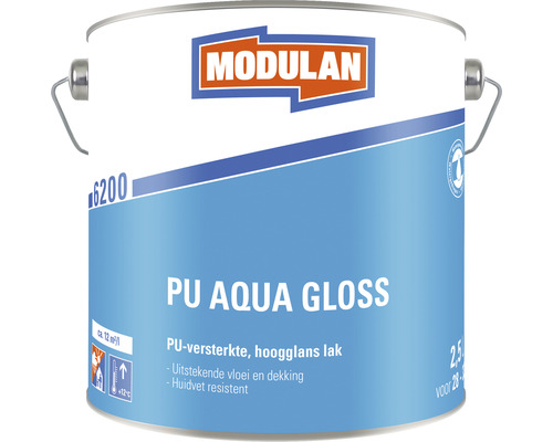 Modulan PU Aqua Gloss lak in een 2,5 liter verpakking