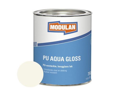 MODULAN 6200 PU Aqua Gloss hoogglans lak zuiver wit RAL 9010 750 ml