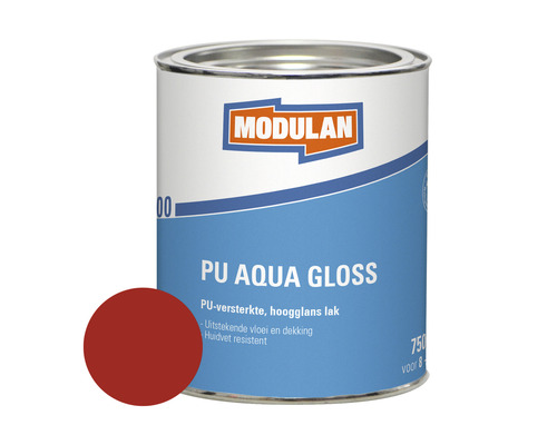 MODULAN 6200 PU Aqua Gloss hoogglans lak vuurrood RAL 3000 750 ml