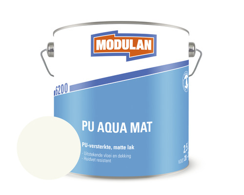 MODULAN 6200 PU Aqua Mat matte lak wit RAL 9016 2,5 l