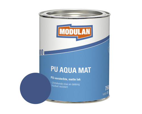 MODULAN 6200 PU Aqua Mat matte lak gentiaanblauw RAL 5010 750 ml Modulan PU Aqua Mat lak blik