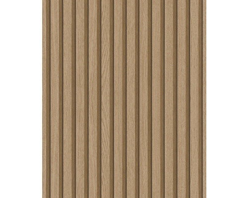 MARBURG Vliesbehang 33958 Botanica strepen wandpaneel bruin Houten paneel met verticale lamellen