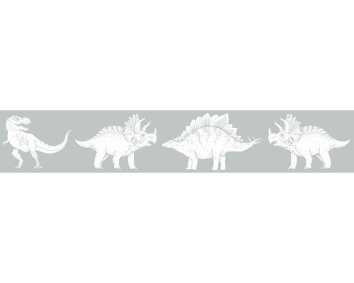 MARBURG Behangrand vlies 45806 Kids Walls dinosauriërs grijs 5 m x 18 cm
