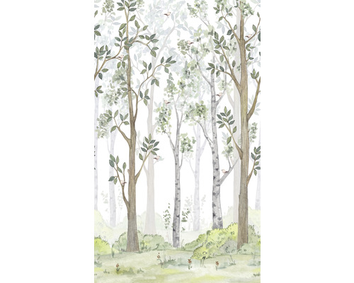 MARBURG Fotobehang vlies 45869 Kids Walls bos 159x270 cm Illustratie van een bos met bomen en vogels