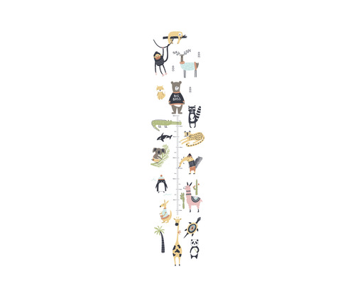 MARBURG Vliesbehang met groeimeter 45877 Kids Walls dieren 53x270 cm Geïllustreerde groeigrafiek met dieren