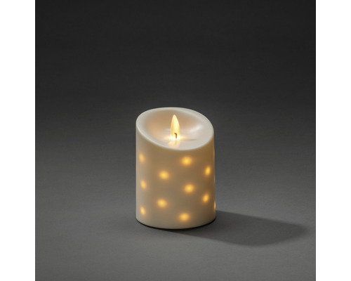KONSTSMIDE Kerstverlichting LED kaars 25 lampjes warmwit Ø 10,5 cm H 13,7 cm Decoratieve LED kaars met stippenpatroon.