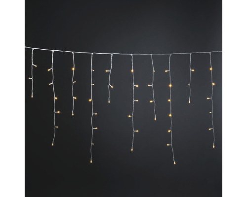 KONSTSMIDE Kerstverlichting LED gordijn buiten 200 lampjes extra warmwit 5 m Decoratieve lichtslinger met ijspegeldesign