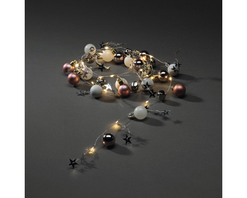 KONSTSMIDE Kerstverlichting LED lichtsnoer gekleurde balletjes 20 lampjes warmwit 1,9 m Slingers met ballen en sterren