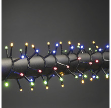 Lichtsnoer met veelkleurige LEDs op zwarte kabel