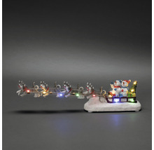 Decoratief sleefiguur met husky''s, sneeuwpoppen en ledverlichting als kerstdecoratie