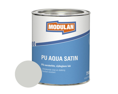MODULAN 6200 PU Aqua Satin zijdeglans lak lichtgrijs RAL 7035 750 ml