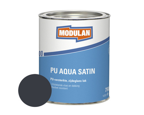 MODULAN 6200 PU Aqua Satin zijdeglans lak antraciet RAL 7016 750 ml Blik Modulan PU Aqua Satin lak
